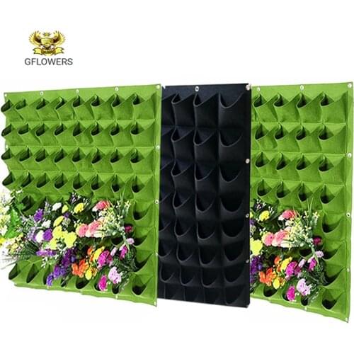2-72 Bags Hanging Green Grow Bag Planter Vertical Garden Vegetable Living Room Garden Bag Planter Growing Bags Flowers Supply