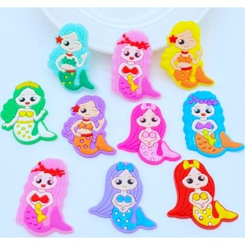 10pcs cute PVC Mixed Mini Mermaid flexible glue Flat back DIY Scrapbook Embellishment Phone Craft Decoration D92A