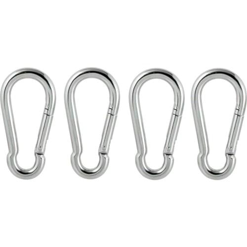 5 Pcs 304 Stainless Steel Carabiner Spring Snap Hook Clip M10 x 100mm