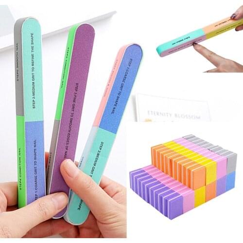 50-10Pcs Mini Sponge Sanding File Colorful Buffer UV Gel Polish Manicure Buffing Block Double Side Sponge Nail Files Pedicure