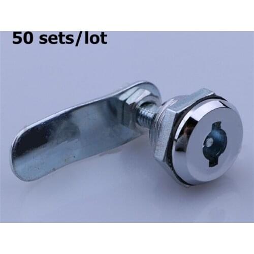 50 sets Cam Cylinder Locks Door Cabinet Mailbox Drawer Cupboard Locker Security Furniture Locks Rotary tongue lock Hardware