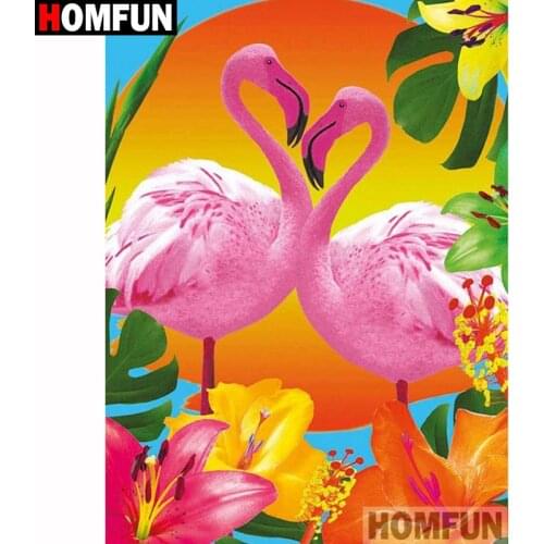 HOMFUN Full Square/Round Drill 5D DIY Diamond Painting "Animal flamingo" 3D Diamond Embroidery Cross Stitch Home Decor A19479