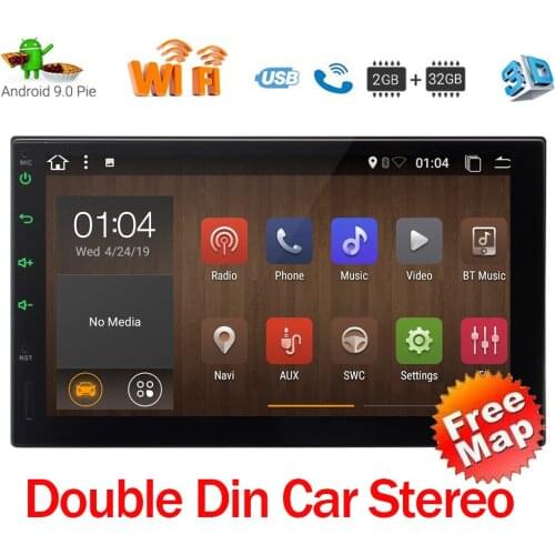 Double Din Car Stereo Android 9.0 7" Touchscreen Car Radio Multimedia Player 2 Din Android Bluetooth GPS Navigation SWC Camera