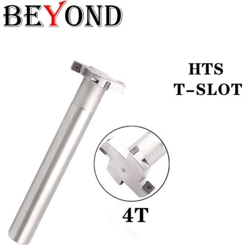 BEYOND HTS T-Slot Milling Cutters C20 4T 200L 40-50mm Use CCMT Carbide Insert Straight Handle Three Sides Disc Slotted