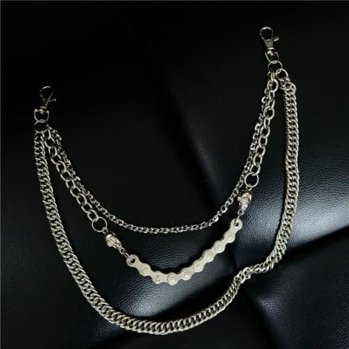 Fashion new pants chain mens tide bullet waist chain non-mainstream street dance punk rock pants chain hot sale