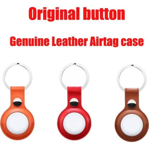 Genuine Leather Case Cover For Apple Airtag Protective Sleeve Tracker Location Protector For Iphone Airtags Keychai Hot