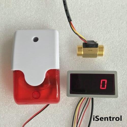 US308MT Digital Flow Meter Totaliser Alarmer USC-HS21TI 30L/min brass hall effect water flow sensor iSentrol Electronics