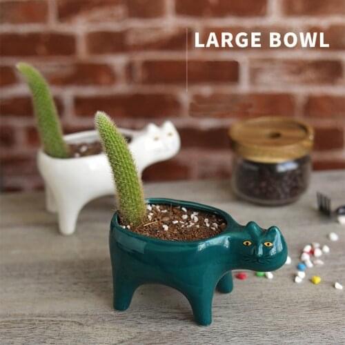 Cartoons Cat Flower Pot Ceramic Flower Pot Cute Vase Cactus Succulent Plants Pot Flower Arrangement