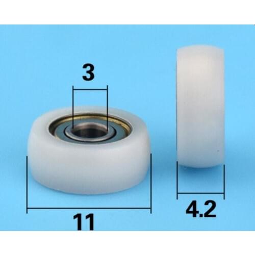 DuoWeiSi 3*11*4.2mm Pom polyformaldehyde 693zz bearing precision silent miniature small wheel pulley Bearing 19KG Inside 3mm