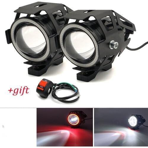 2Pcs Motorcycle Headlights Front Spotlight 12V U7 LED Light Fog Lamp For Yamaha wr 450 f SEROW 225 250 XT250 TRICKER DT230 DT125