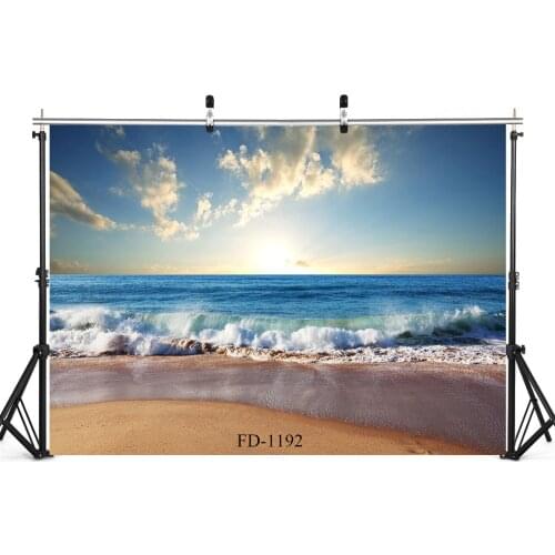 Blue Sky Beach Sea Photography Backdrop for Photo Shoot Props Child Vinyl Cloth Computer Printed Background Photo Studio