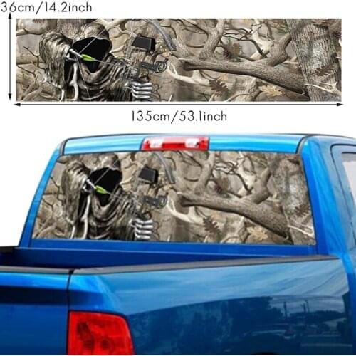 Grim Reaper for Truck Jeep Suv Pickup 3D Rear Window Decal Sticker Decor Rear Windshield Glass Poster 53.1 x 14.2 Inch