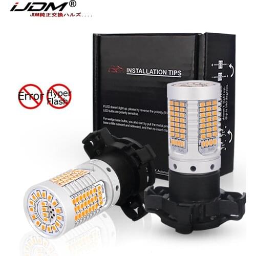 IJDM Car PY24W LED Canbus Error Free No Hyper Flash Amber yellow For BMW Land Rover Audi B8 Q5 A4 Front Turn Signal Lights 12V