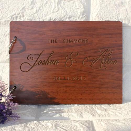 Personalized Wedding Guest Book Alternative Engraved Wood Guest Book Photobooth Guestbook A4 Wedding Album Rustic Wedding Decor