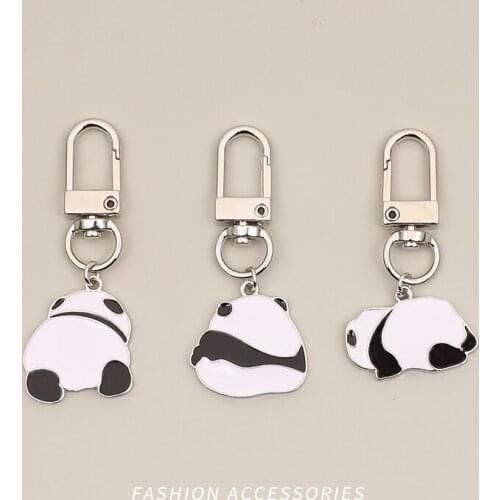 Cute Panda Diy Keychain Kawaii Airpods Anime Key Chain Accessories Pendant For Clothes Backpack KeyRing Gift for Women Couple