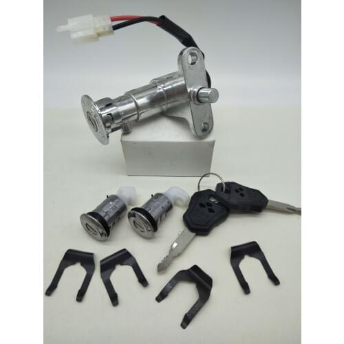 A678 Motorcycle Ignition Seat Cowl Lock Key Set Seat Barrel Set For YAMAHA 125CC Scooter Ignition Switch Lock Kit