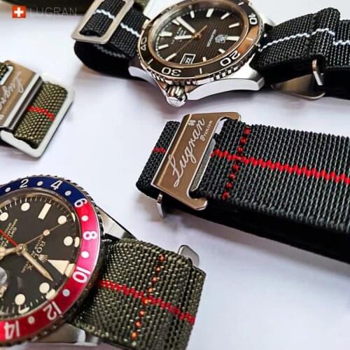 ORIGINAL Lugran Parachute watch Strap Ver. Evolution Nato Nylon Belt Watchband Elastic Watch Strap 20/21/22mm 904 stainless