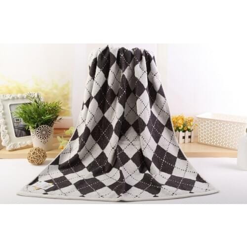 2pcs/set Soft Plaid Cotton Bath Towels For Adults Absorbent Travel Luxury Hand Bath Beach Face Men Basic Towel Set Bathroom