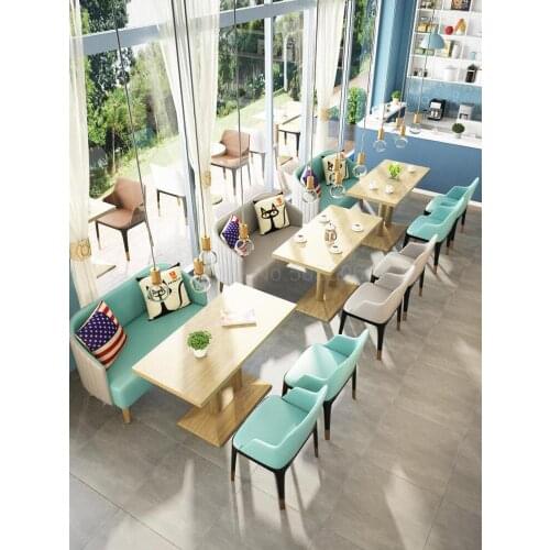 Sales office negotiation table and chair combination Simple Nordic dining chair tea shop coffee shop tables and chairs