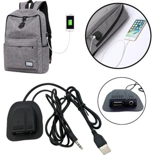 Backpack external adapter charging cable USB charging interface, dual port backpack external adapter charging cable w