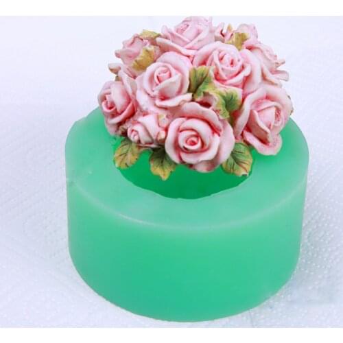 Silicone Soap Mold Molds Soaps Mould Candle Mold Handemade Soaps Molds Aroma Stone Beautiful Rose Ball Holding Flowers PRZY