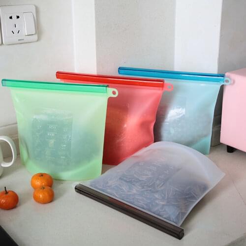 Silica Gel Freshness Protection Package 500ml 1000ml 1500ml Food Sub-Packaging Ziplock Bag Frozen Food Storage Silicone Bag