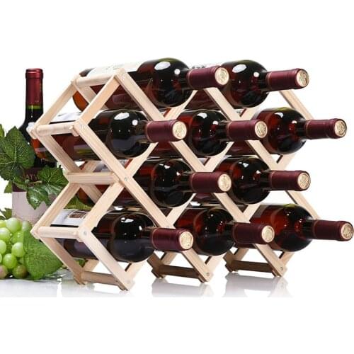 Collapsible Wooden Wine Racks Bottle Cabinet Stand Holders Wood Shelf Organizer Storage Bar Display Folding Rack Bottle Holders