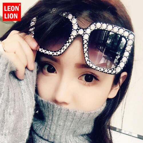 LEONLION New Anti-diamond Square Large Frame Sunglasses Women Vintage Outdoor Street Beat Sun Glasses Lunette De Soleil Femme