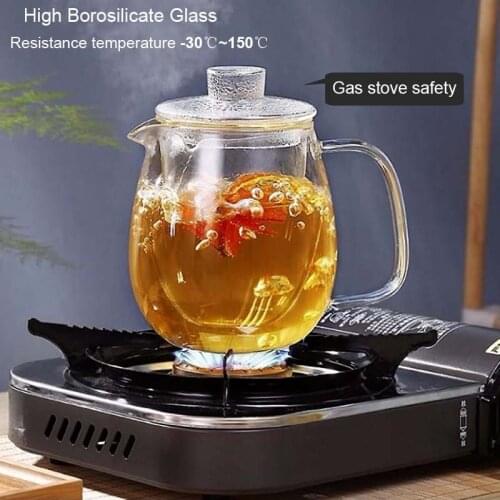 Glass Tea Pot And Cup Set Heat Resistant Glass Teapot With Removable Infuser Puer Kettle Kung Fu Tea Set Flower Teapot Puer Tea