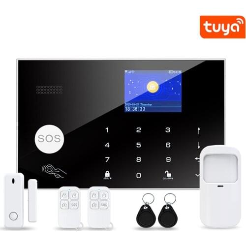 2.4 Inch TFT Monitor 4G+WIFI Home Security Alarm System APP Remote Control by Tuya Burglar GSM Alarm Sensor