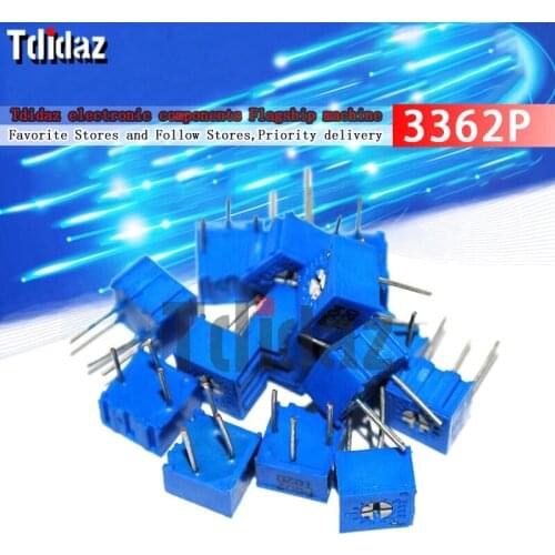 10pcs 3362P 101 201 501 102 202 502 103 203 503 104 204 504 105 Trimpo Trimmer Potentiometer 3362 500R 1K 2K 5K 10K 20K 50K 100K