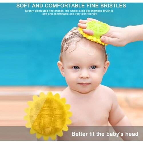 High Quality Baby Shampoo Brush Silicone Scrubber Baby Hair Brush With Soft And Comfortable Bristles For Newborns Toddlers