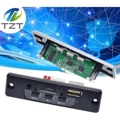 TZT 3.7V-5V Power MP3 WAV Format decoder board 3W + 3W Amplifier SD/MMC U Disk MP3 module decoding audio