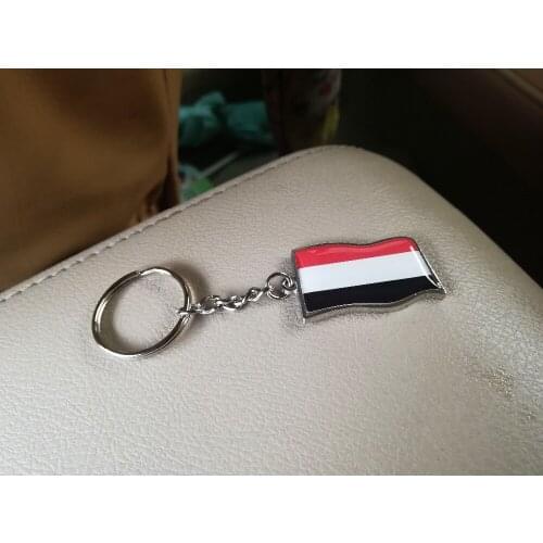 10/lot Yemen flag jewelry necklace keychain map color keyring key chain car ring gift