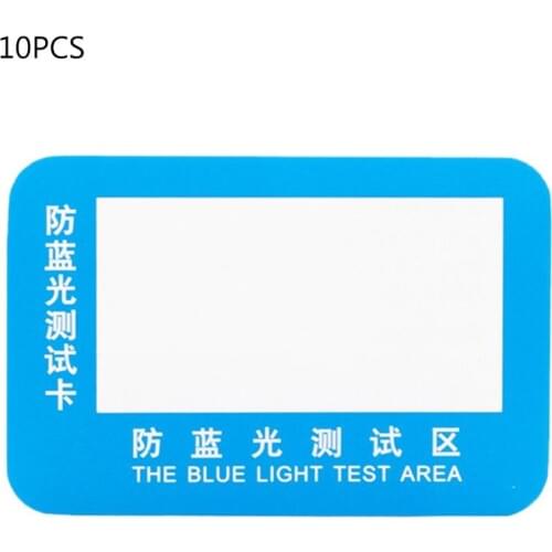 10pcs PVC Anti-Blue Light Test Card Test Light Glasses UV Test Accessories Card Blue Light Detection Card Generator Card