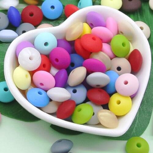 Cute-idea Lentil Silicone Beads 12mm Food Grade Rodent DIY Baby Pendant Necklace Baby Teether childrens products