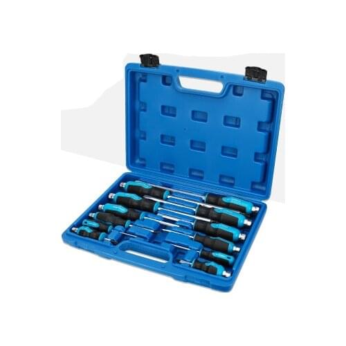 12 Pcs Mechanics Anti-slip Handle Screwdriver Box Set with Go-Thru Handle Shaft