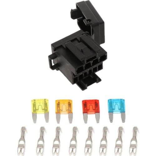 4 Way Fuse Holder Box +1 Relay Socket for Truck/SUV/Trailer/RV