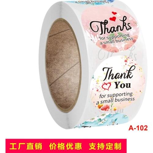500 Pcs 6 Styles Cute Floral 'Thank you for supporting my small business' Stickers Round Seal Labels for Business Gift Box Decor