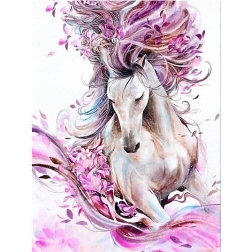 5D DIY Diamond Painting Kits Full Round With AB Drill Horse Embroidery Diamond Mosaic Animal Art Picture Rhinestones Home Decor