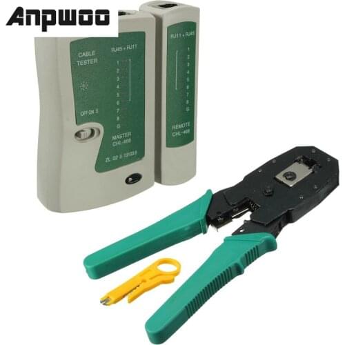 ANPWOO Professional Network Cable Tester Lan rj45 rj11 with Wire Cable Crimper Crimp PC Network Hand Tools Herramientas