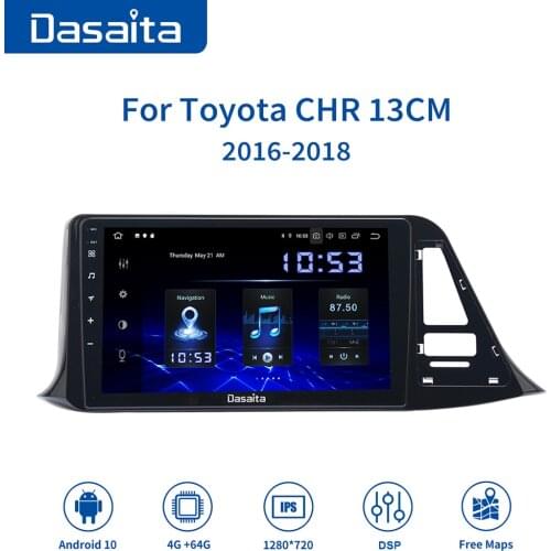 Dasaita 9" Car 1 Din Android 10 Radio for Toyota CHR 13CM 2016 2017 2018 American Version DSP GPS Navigation 4GB 64GB Head Unit
