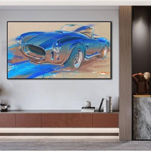 GRAND PRIX AUTOMOBILE Shelby Cobra Classic Car Poster Print On Canvas Painting Home Decor Wall Art Picture For Living Room