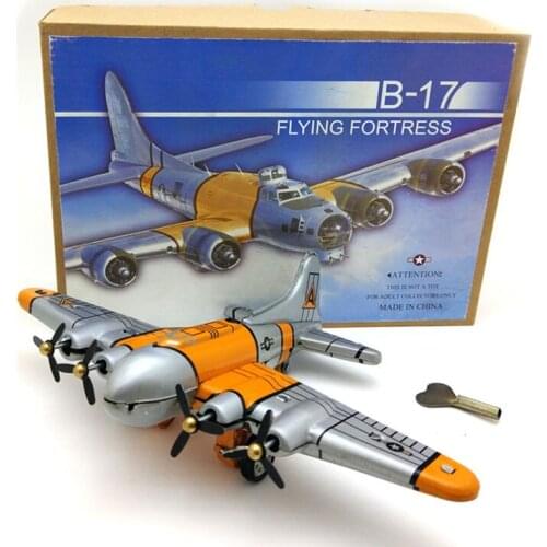 B-17 Strategic Bomber Retro Wind Up Toys 23cm Creative Window Display Props Personality Gifts Creative Props Tin Toys