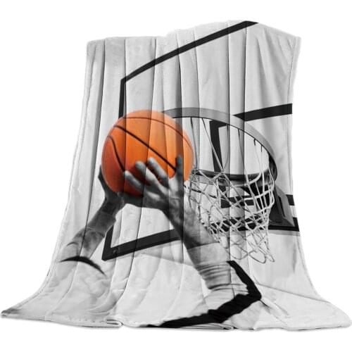 Basketball Sport Shooting Throw Blanket Portable Soft Sofa Blanket Warm Microfiber Flannel Blankets for Beds