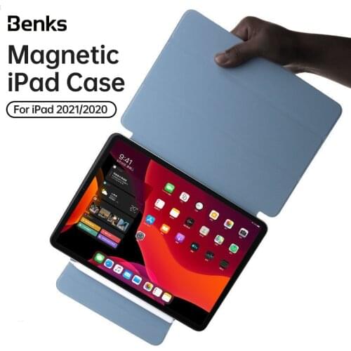 Benks Frameless Magnetic Flip Case For iPad Pro 12.9 11 2021 Ultra-Slim Bracket Cover With Pen Slot Smart Wake-up Sleep Function