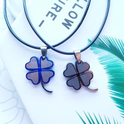Bohemian Plant Leaf Vintage Blue Black Metal Pendant Necklace Women Men Statement Choker Punk Rope Chain Goth Jewelry Gift Hot