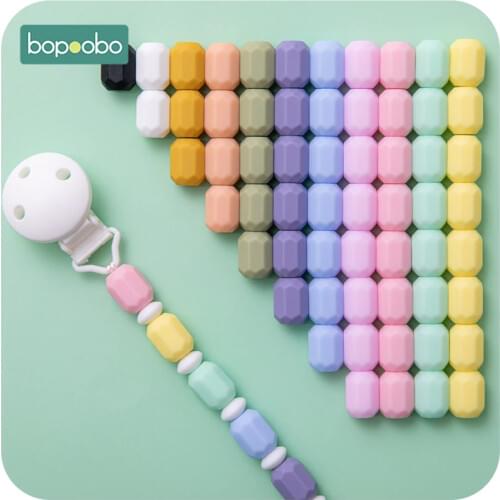 Bopoobo 50pc Silicone Beads Baby Teething Stone Shape Beads Food Grade Beads DIY Crafts Accessories BPA Free Beads Baby Teethers