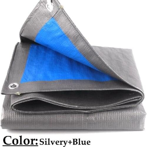 Customized 0.32mm Silvery Blue PE Tarp Boat Truck Rainproof Tarpaulin Cover Cloth Tent Awnings Waterproof Sunshade Net