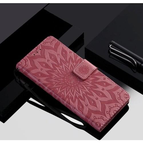 Embossed Sunflower Case for fundas Xiaomi Redmi 8 8A 9 9A 9C K20 K30 Pro / Redmi Note 8 9 Pro 9S Case Cover + Card Holder